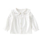 Girl's Cotton White Base Long-sleeved Shirt