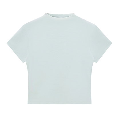 Womens Slim Fit Mock Neck T-Shirt