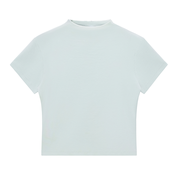 Womens Slim Fit Mock Neck T-Shirt