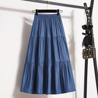 Silk Denim Skirt For Women