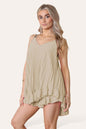 Cami Pleated Frill Hem Set