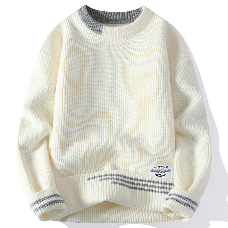 Youth Trendy Color Block Knit Sweater