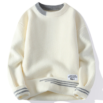 Youth Trendy Color Block Knit Sweater
