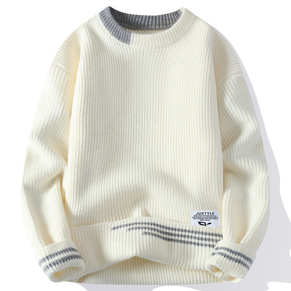 Youth Trendy Color Block Knit Sweater