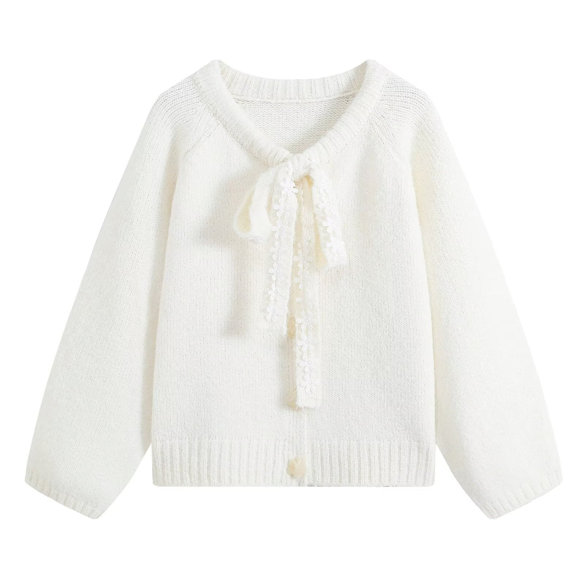 lace collar knitted sweater for women