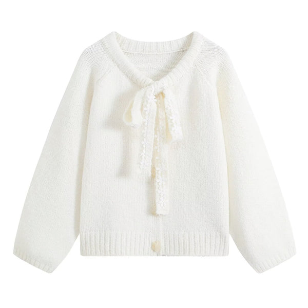 lace collar knitted sweater for women