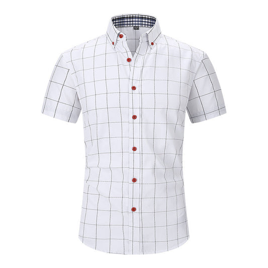 Chemise à carreaux homme manches courtes anti-plis