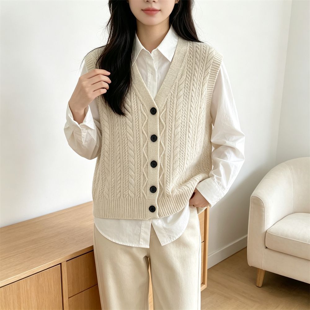 V-neck vest sweater for women