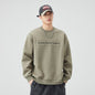 Men's  Oversized Long Sleeve Crew Neck Letter Embossed Sweatshirt