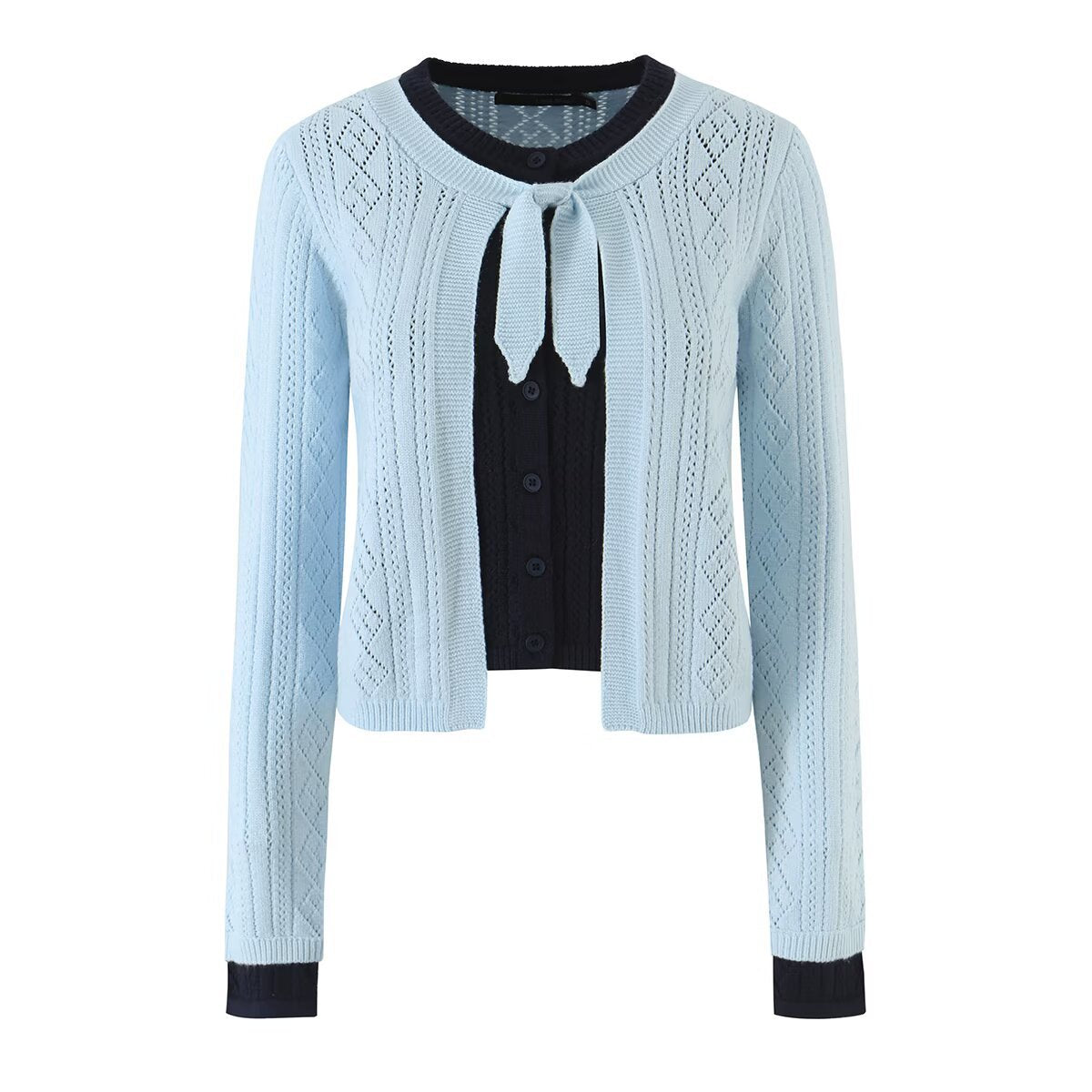Women's Color-Block Argyle Cardigan Sweater
