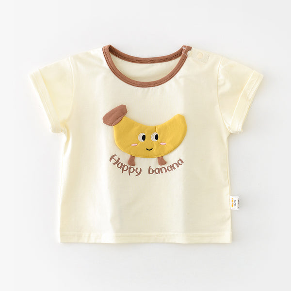 Baby Banana-Print Short-Sleeve Top