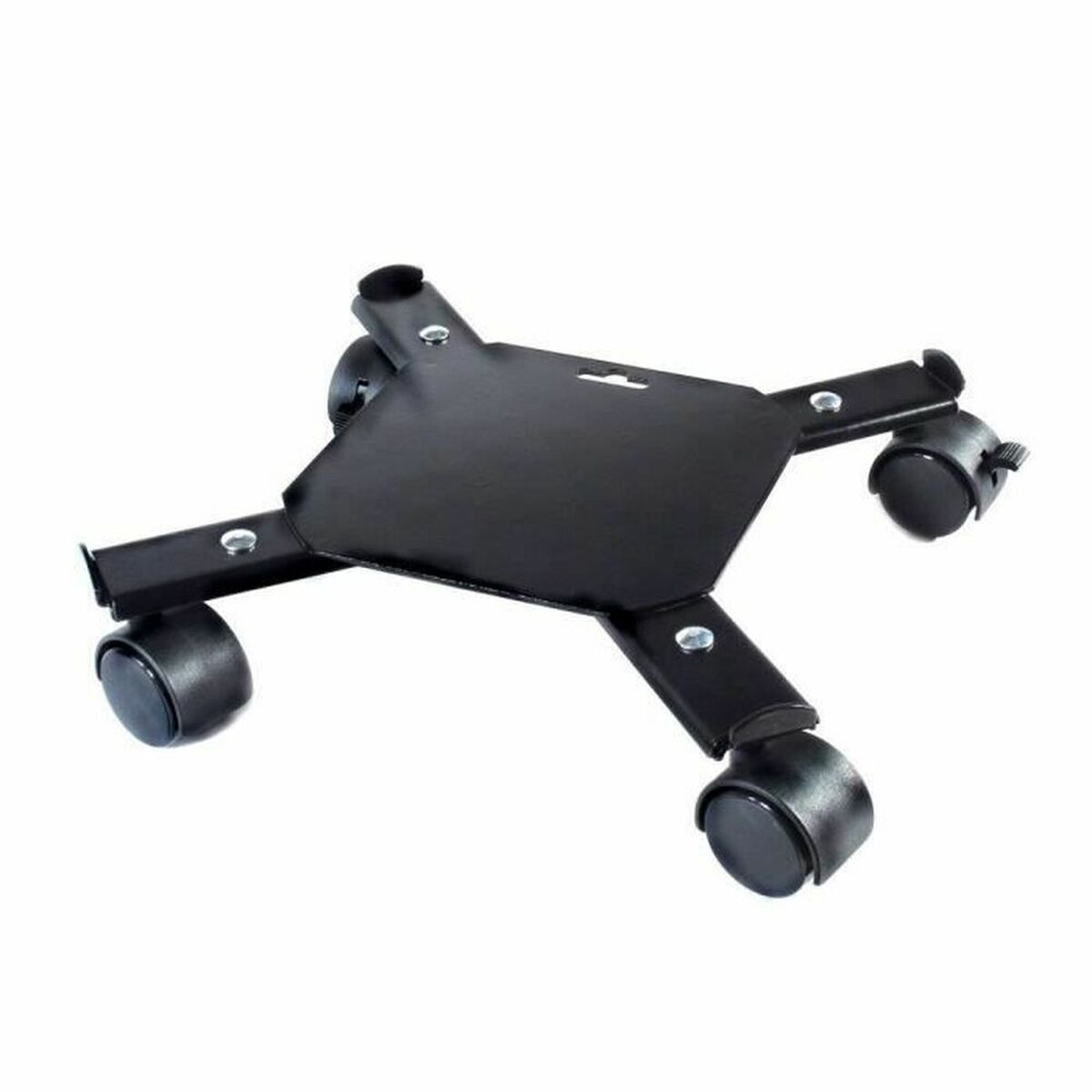 Flowerpot Standt with Wheels Nature Black Metal