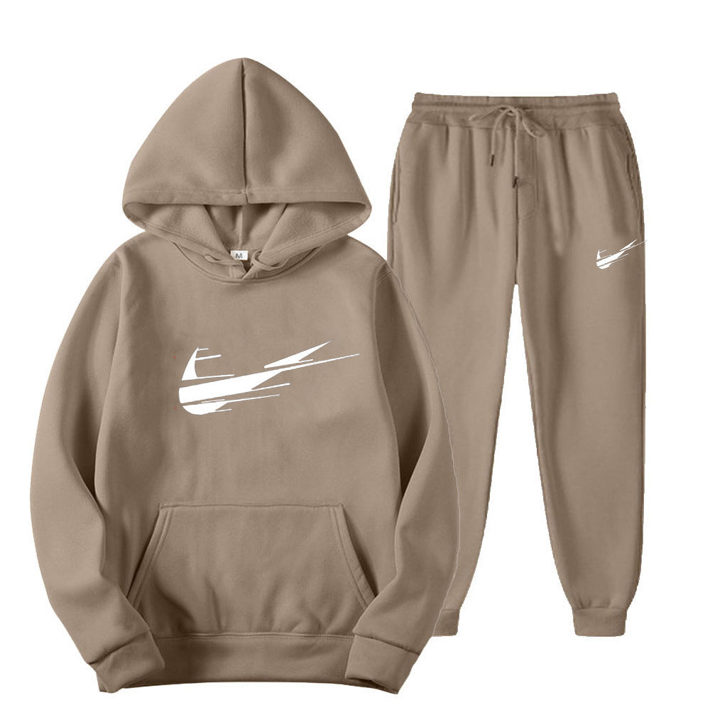 Hooded pullover printed sweatpants