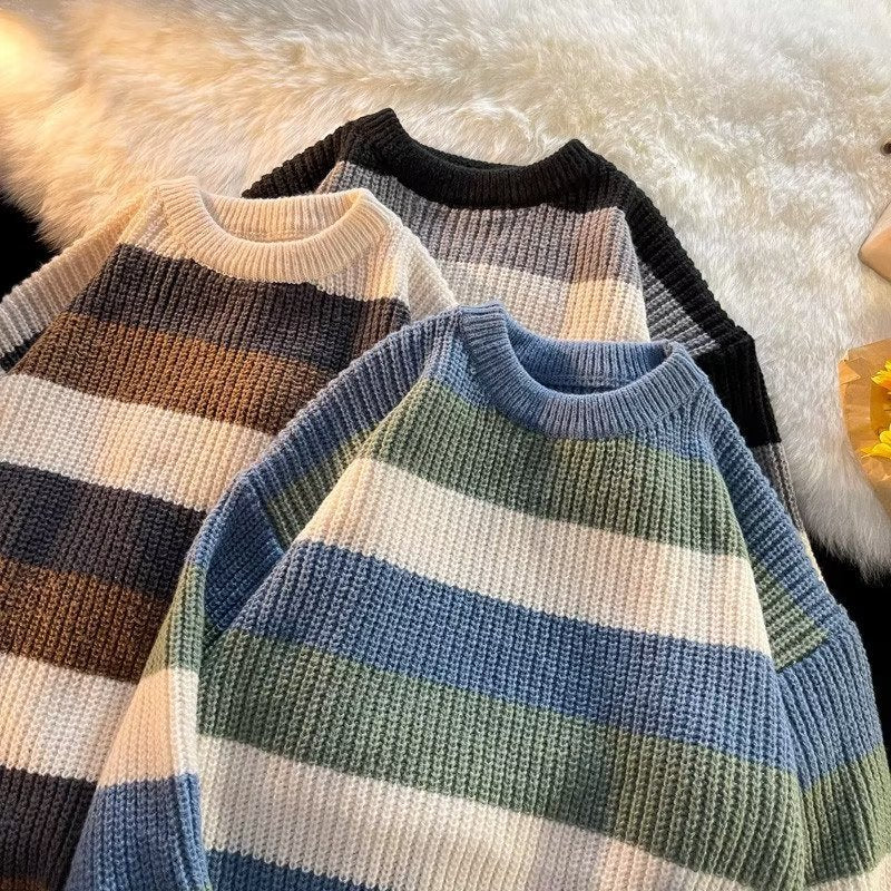 Men's Color Block Crew Neck Sweater