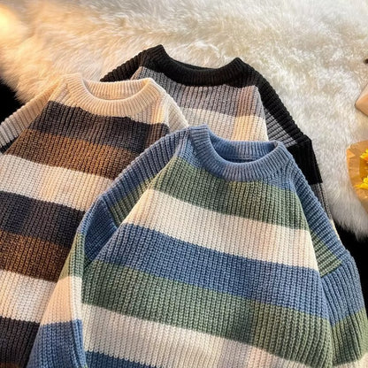Men's Color Block Crew Neck Sweater