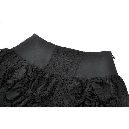 Dark in Love Punk Eyelet Lace Layered Mini Skirt