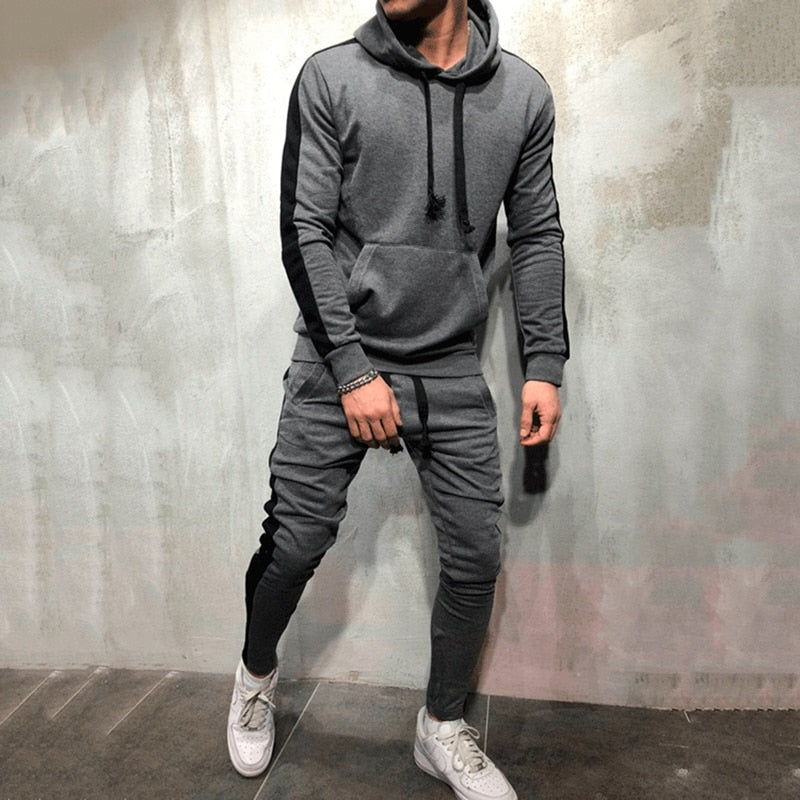 Men Tracksuit Hooded Sweatshirt set