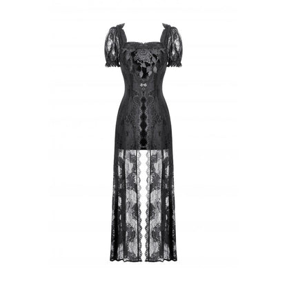 Dark in Love Morwenna Lace Gothic Maxi Dress in Black