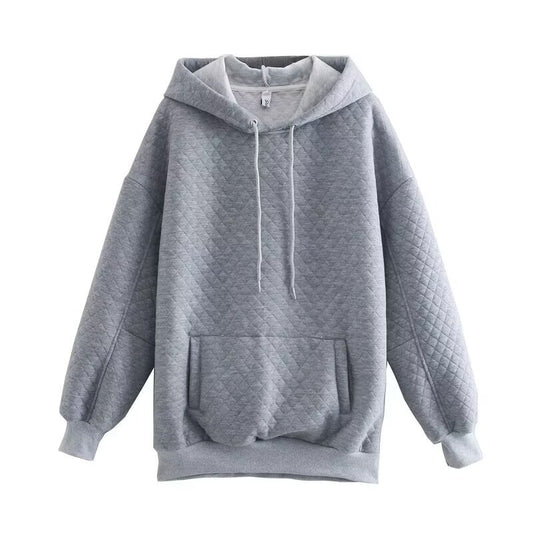 Diamond grid pullover hoodies