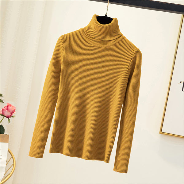 Tight pullover turtleneck sweater for women - Stuffs & Savers
