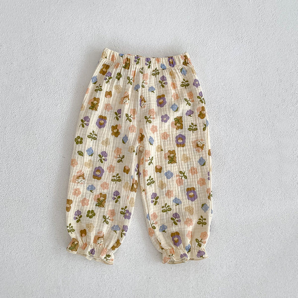 Children's Floral Cotton Pants - Mosquito Prevention