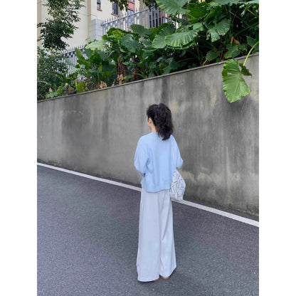 Single-Breasted Knit Cardigan Top