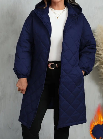 Womens Hooded Zipper Cotton Jacket