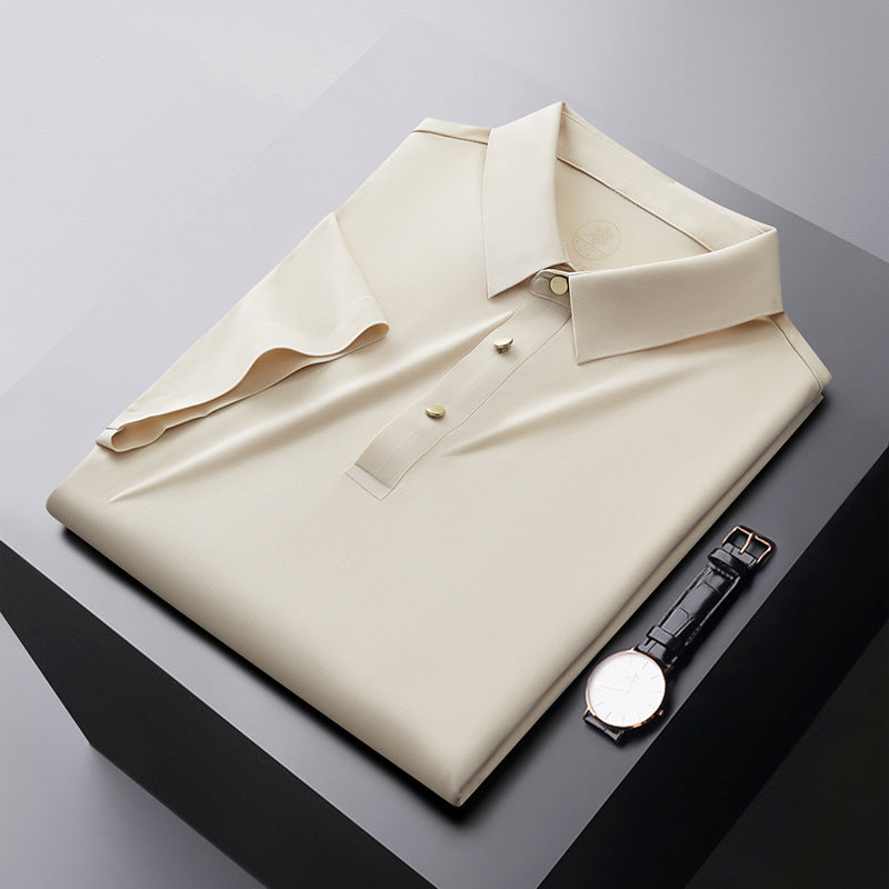 Seamless Adhesive Non-ironing Short-sleeved Polo Shirt