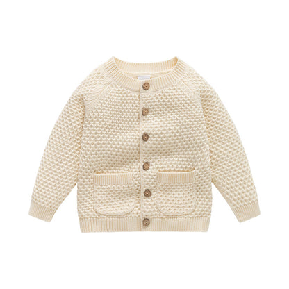 Boys' Fall Winter Coat Round Neck Sweater