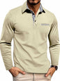 Long Sleeve Men's Polo Shirt, Turn-Down Collar Casual  Men's Polo Shirt