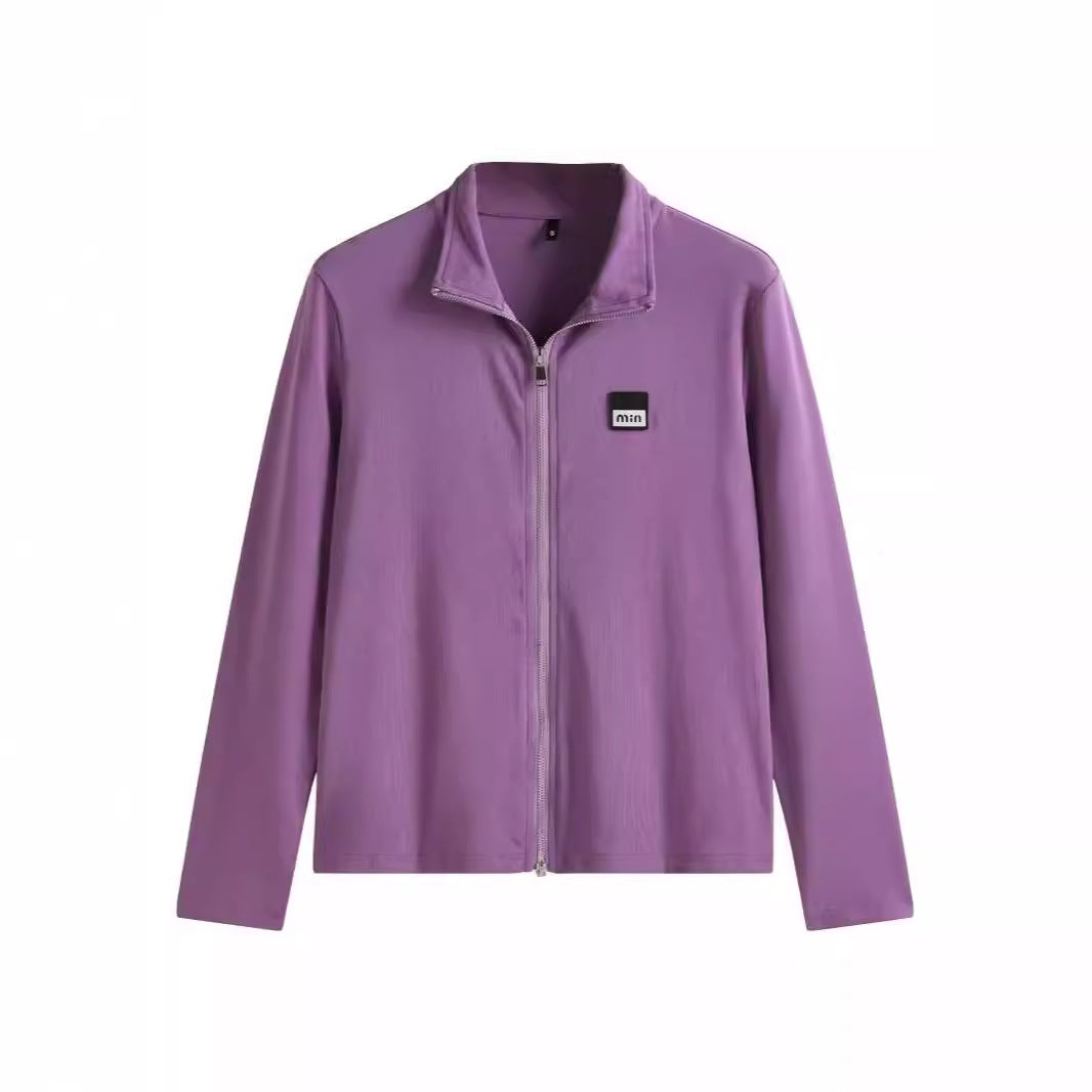 Slim fit stand up collar top