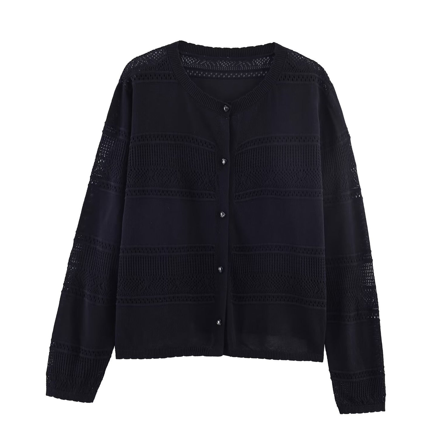 Women's Hollow Mesh Knit Cardigan Lightweight