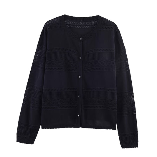 Women's Hollow Mesh Knit Cardigan Lightweight