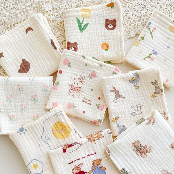Baby Four-Layer Gauze Towel - Floral Print