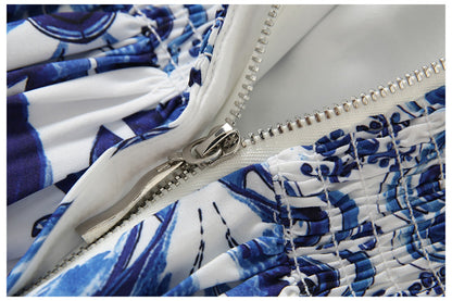 Women’s Porcelain Print Suspender Dress