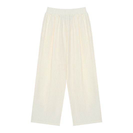 Unisex Striped Pleated Pants