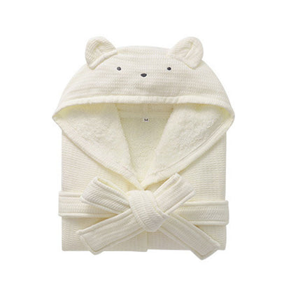 Children's Bathrobes Cotton Towel Material Nightgown Long Sleeve