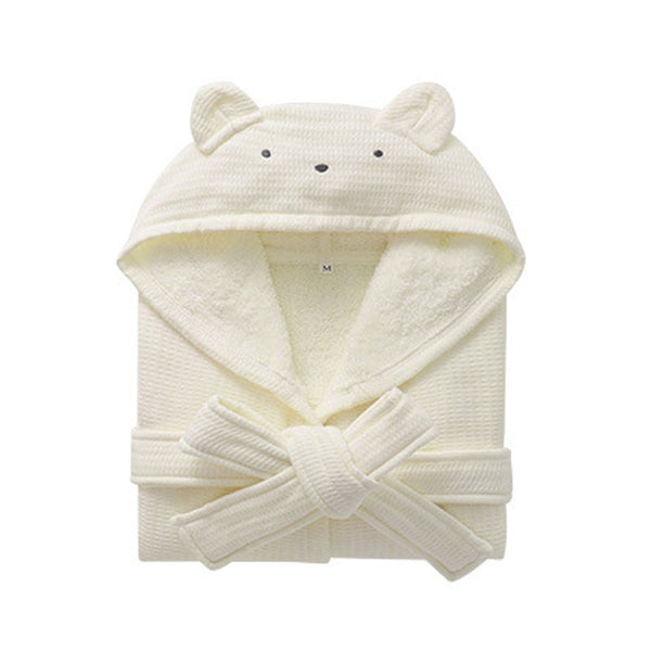 Children's Bathrobes Cotton Towel Material Nightgown Long Sleeve