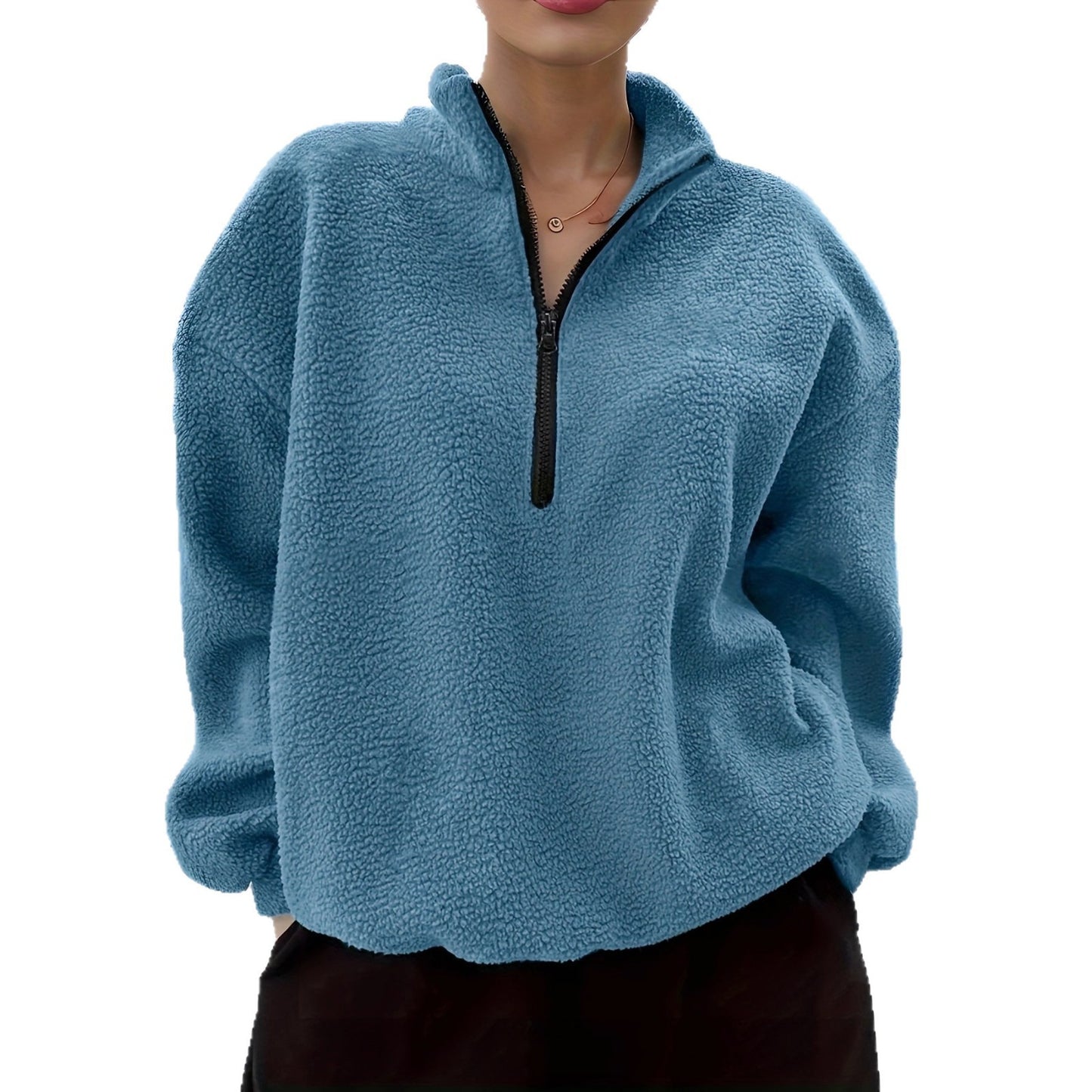 Women's Long-sleeved Casual Solid Color Simple Sweater