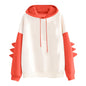 Cartoon dinosaur contrasting Korean version hoodies