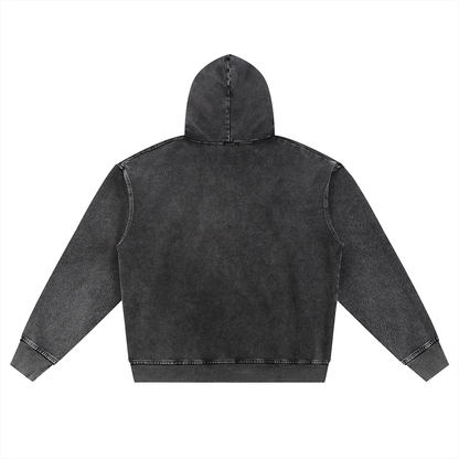 Waran Snow Wash Oversized Zip-Up Hoodie 380GSM