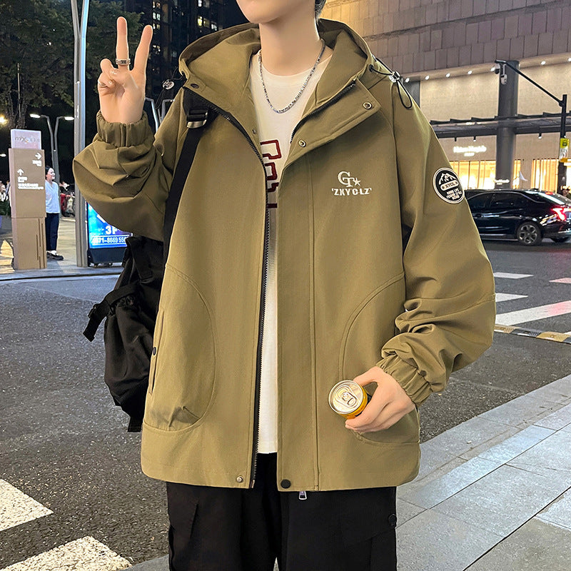 Men's Simple Casual Hooded Loose Jacket