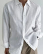 Solid-color Casual All-match Button-up Top For Men