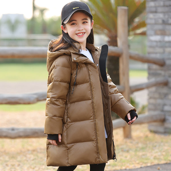 Doudoune mi-longue épaisse pour filles tendance