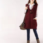 Loose Slimming Versatile Plus-Size V-Neck Knitted Sweater Vest For Women
