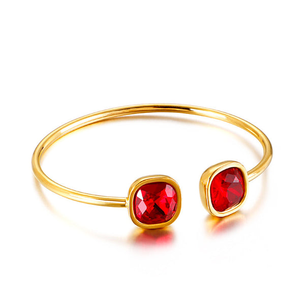 Bracelet carré ouvert creux en acier inoxydable