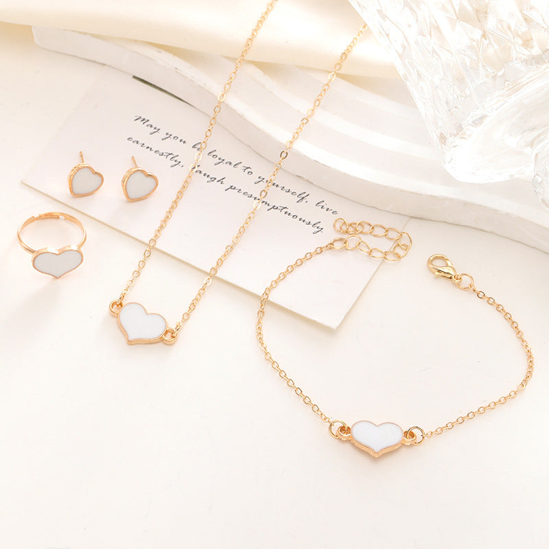 Heart Necklace Suit Jewelry Set