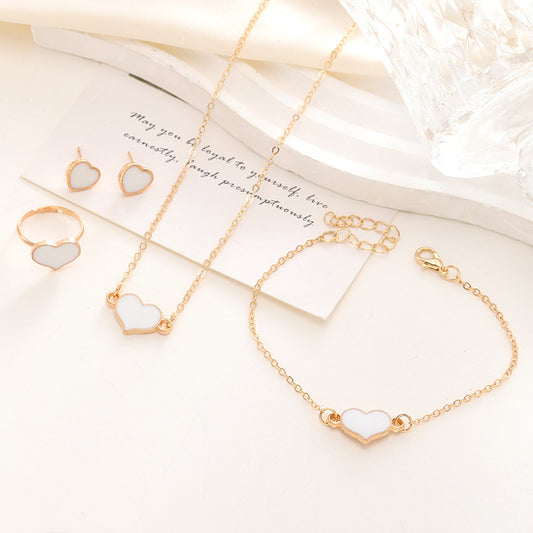 Heart Necklace Suit Jewelry Set