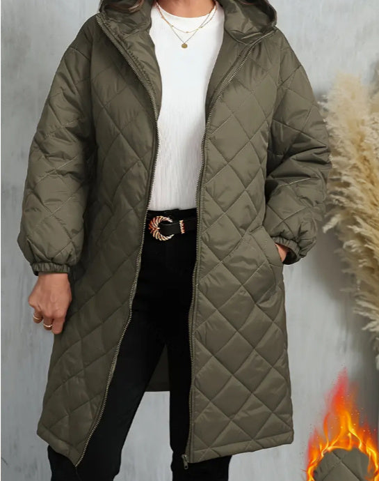Womens Hooded Zipper Cotton Jacket