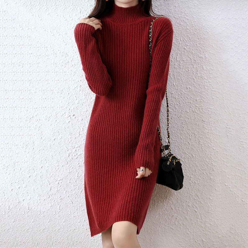 Women's Half Turtleneck Cashmere Knit Dress